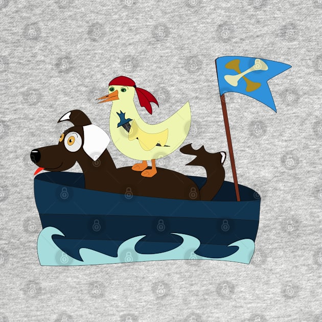 Dog sailor and duck pirate by sensgraf